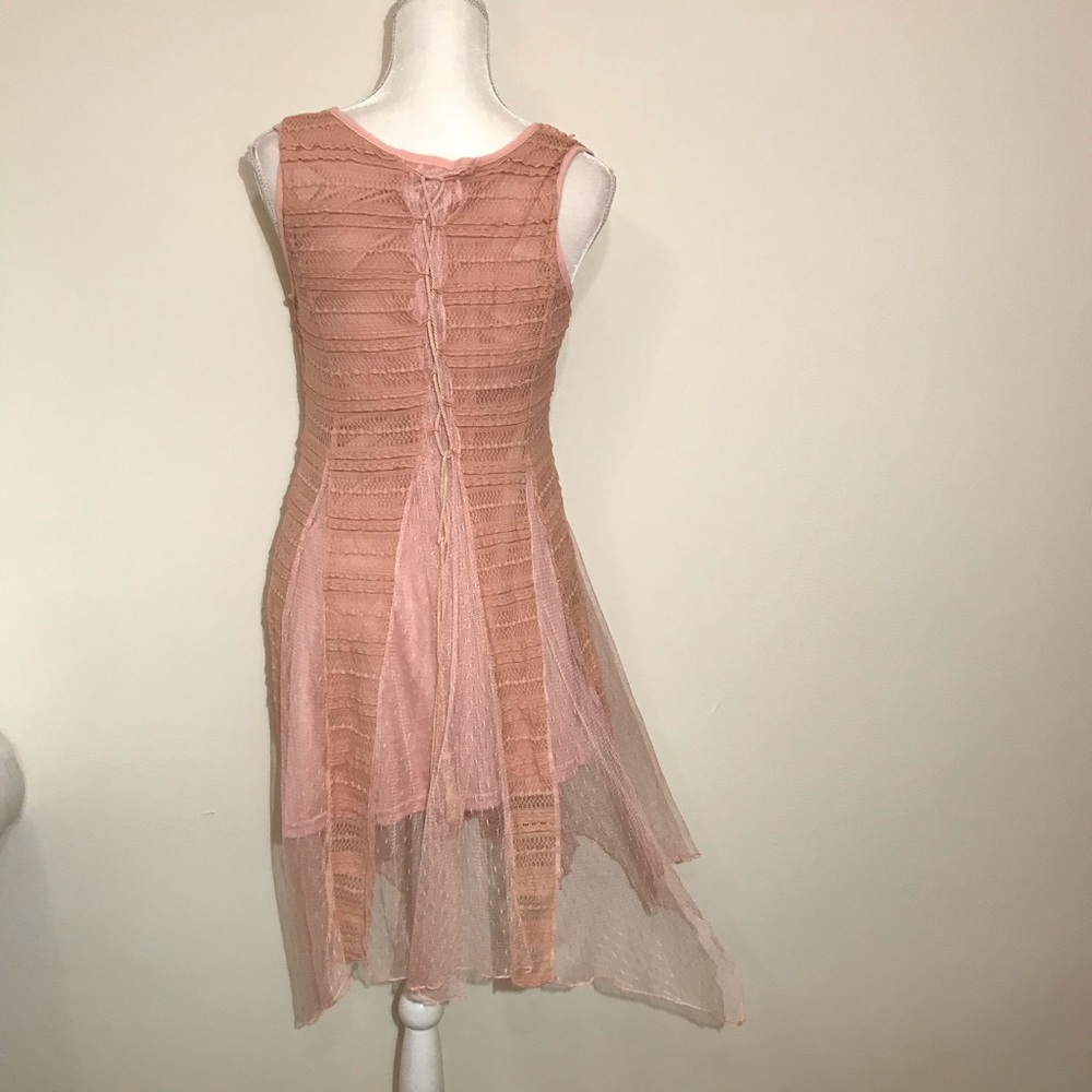 Ryu Lace Dress Sleeveless Dusty Pink Medium - Picture 2 of 11